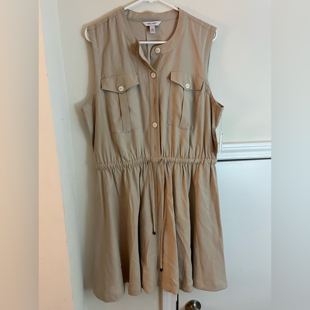 Nine West A line khaki dress xxl